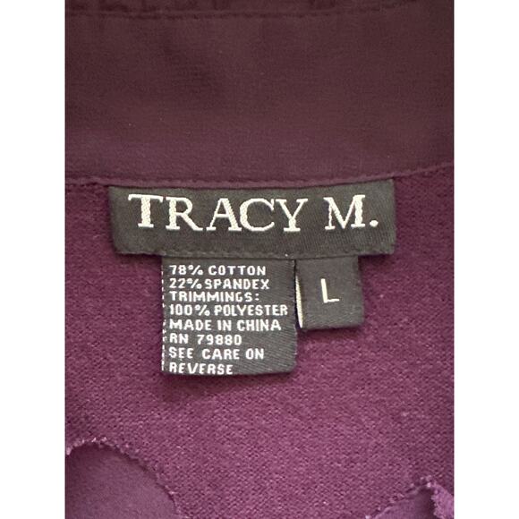 VTG 90s Y2K Ruffle Neck Tunic Sweater L Purple City Preppy Equestrian RL Vibes - Picture 8 of 13